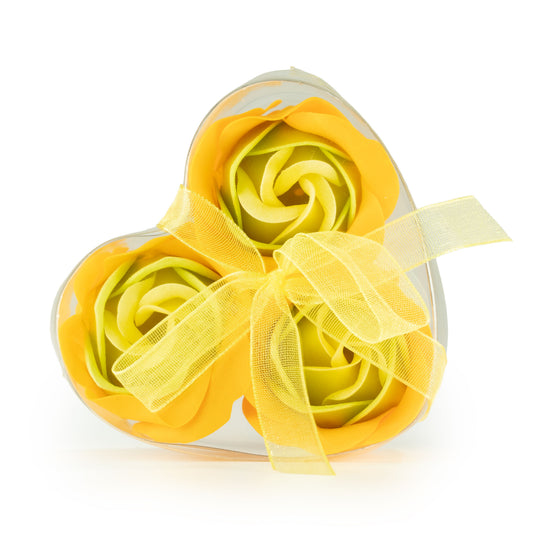 Set of 3 Soap Flower Heart Box - Spring Roses